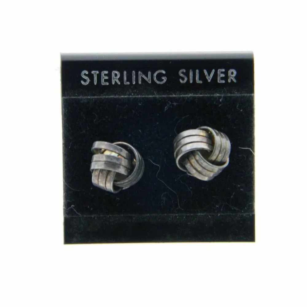NOS Sterling Silver Love Knot Post Earrings
